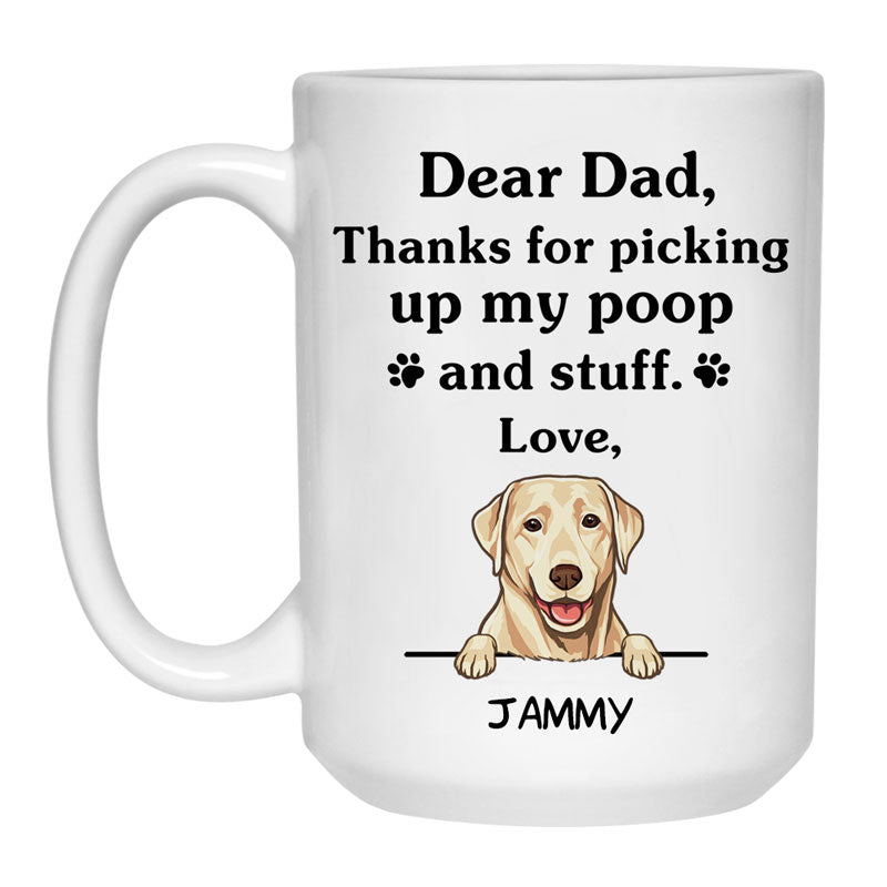 Dog Mom Gift Pet Mothers Day Gift Personalized Custom Name Thanks For  Picking Up My Poop Mug - Yellow