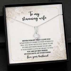 Never Forget That I Love You, Personalized Luxury Necklace, Message Card Jewelry, Gifts For Her