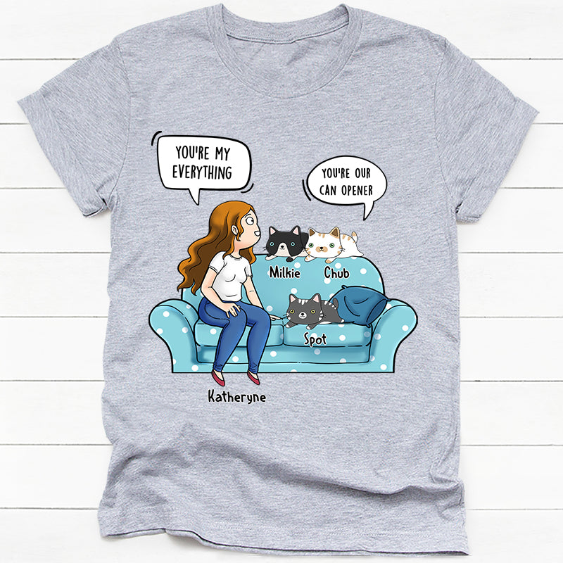 You Are My Can Opener Conversation, Personalized Shirt, Custom Gifts For Cat Lovers