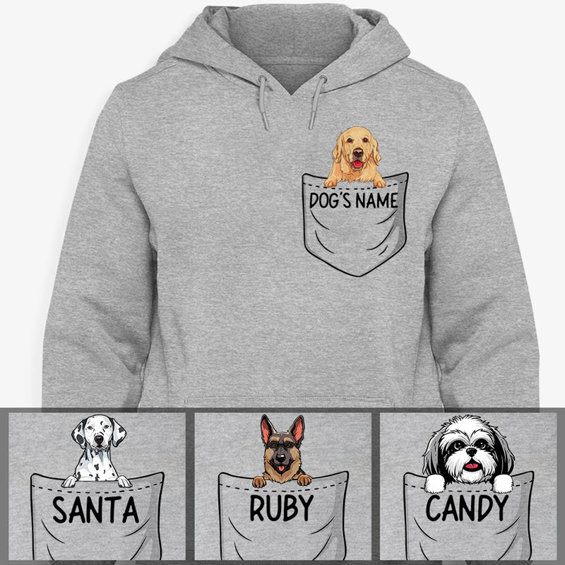 Personalized Custom Pocket Hoodie, Sweater, T shirts, Christmas Gift for Dog Lovers