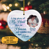 A Big Piece of My Heart, Custom Photo, Personalized Memorial Ornaments, Father's Day gift