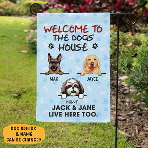 Live Here Too, Custom Garden Flags, Printing Flags, Personalized Dog Decorative Garden Flags