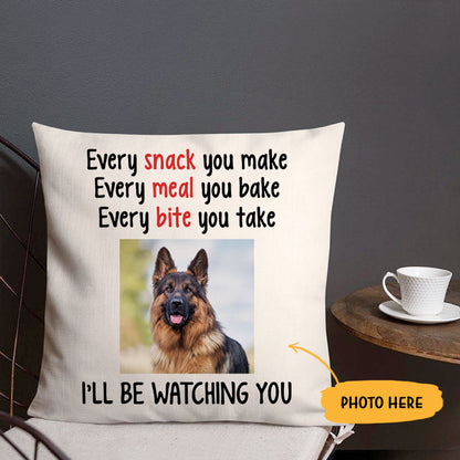 Snack Meal Bite, Custom Photo, Personalized Pillows, Gift for Dog Lovers