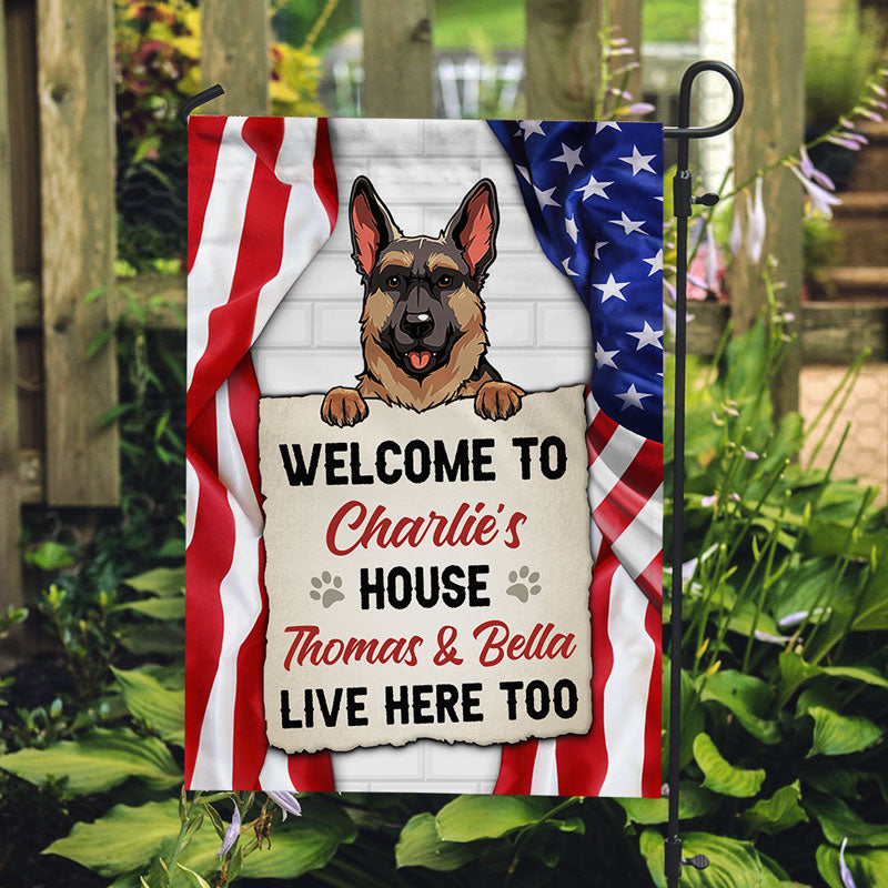 Welcome To The Dog House, Personalized Garden Flags, Decoration For Dog Lovers