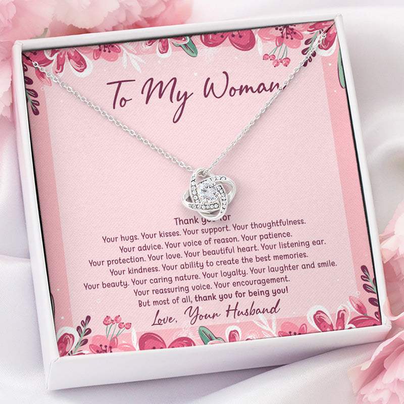 Thank You For, Personalized Luxury Necklace, Message Card Jewelry, Gifts For Her
