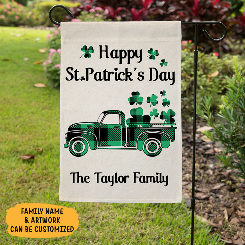 Happy St. Patrick's Day, Custom Flags, Personalized St. Patrick's Day Decorative Garden Flags