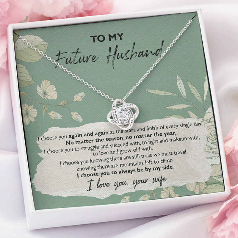 I Choose You Again And Again, Personalized Luxury Necklace, Message Card Jewelry, Gifts For Her
