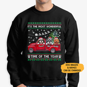 Most wonderful time of year, Personalized Custom Sweaters, T shirts, Christmas Gifts for Dog Lovers