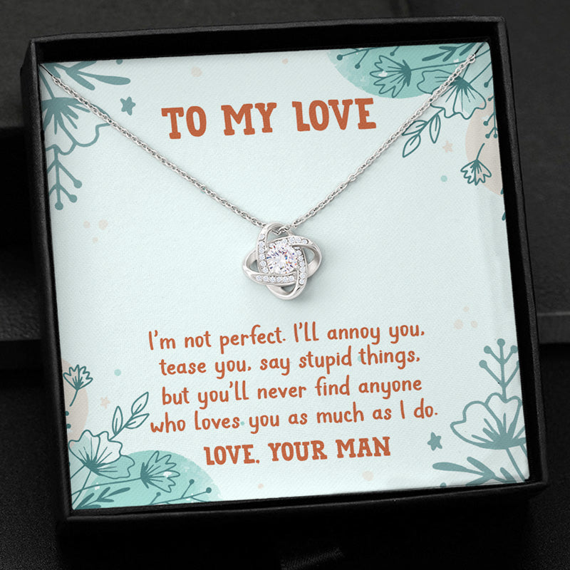 I'm Not Perfect But I Love You, Personalized Message Card Jewelry, Valentine's Day Gift For Her