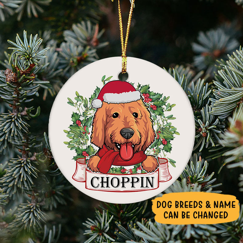 Custom Avatar Ornaments, Personalized Circle Ornaments, Custom Gift for Dog Lovers