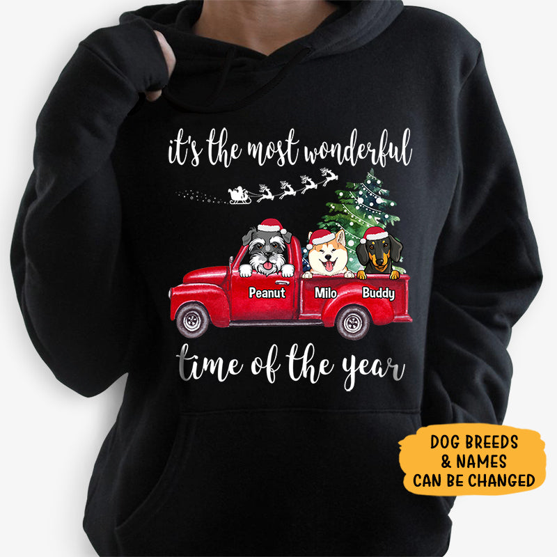 Most wonderful time of the year, Personalized Custom Hoodie, Sweater, T shirts, Gift for Dog Lovers