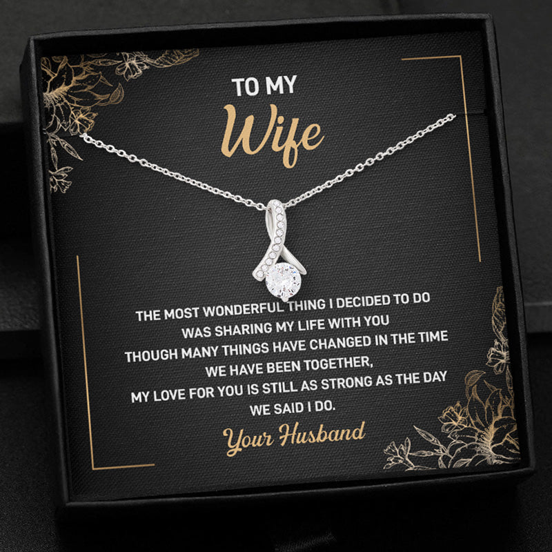 Sharing My Life, Personalized Luxury Necklace, Message Card Jewelry, Gift For Her