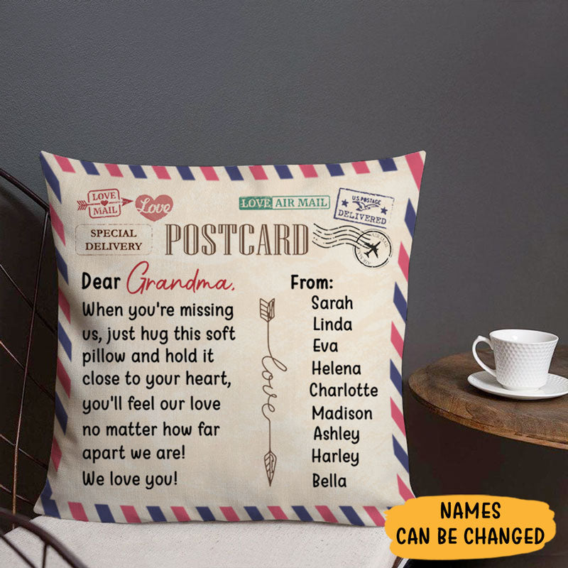 When You Are Missing Us, Postcard, Custom Pillow for Mother's Day Gift