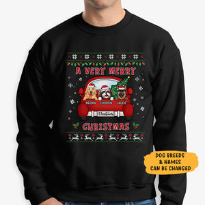 A Very Merry Christmas, Personalized Custom Sweaters, T shirts, Christmas Gifts for Dog Lovers