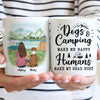 Dogs And Camping Make Me Happy, Personalized Accent Mug, Custom Gift For Dog Lovers