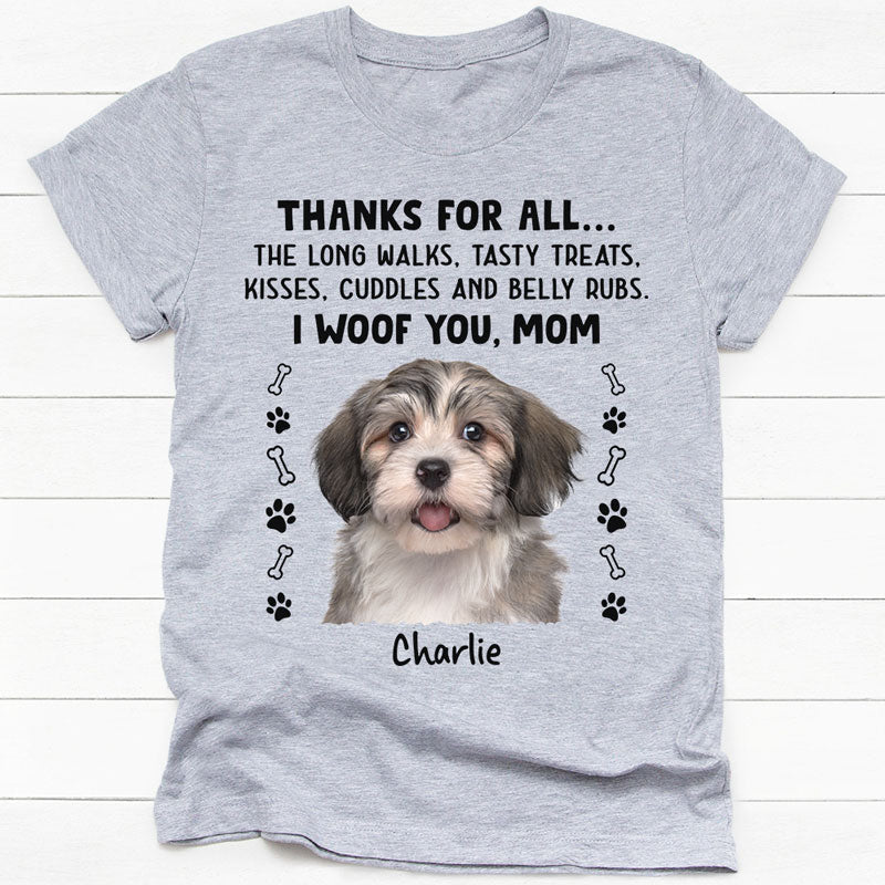 Thanks For All Dad Mom, Personalized Shirt, Gifts for Dog Lovers, Custom Photo