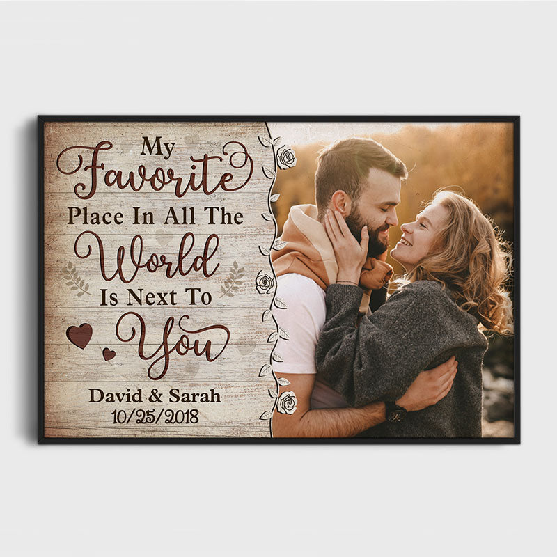 Favorite Place In All The World, Personalized Poster, Anniversary Gift For Couple, Custom Photo