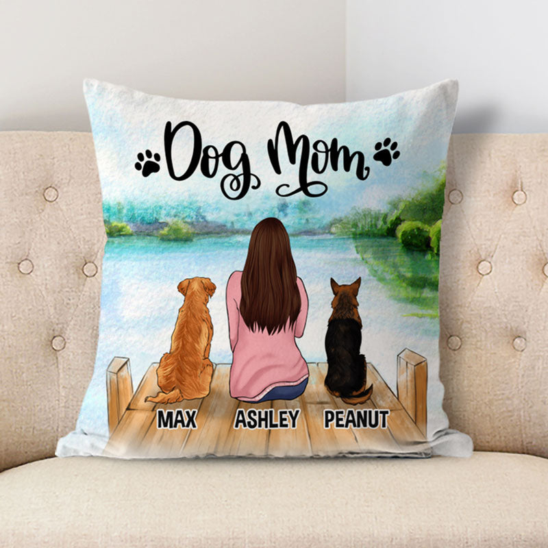 Happy Mother's Day Best Dog Mom, I Woof You, Personalized Pillows, Cus -  PersonalFury