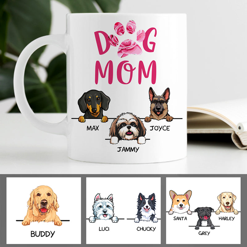 Dog Mom, Personalized Coffee Mug, Custom Gift for Dog Lovers
