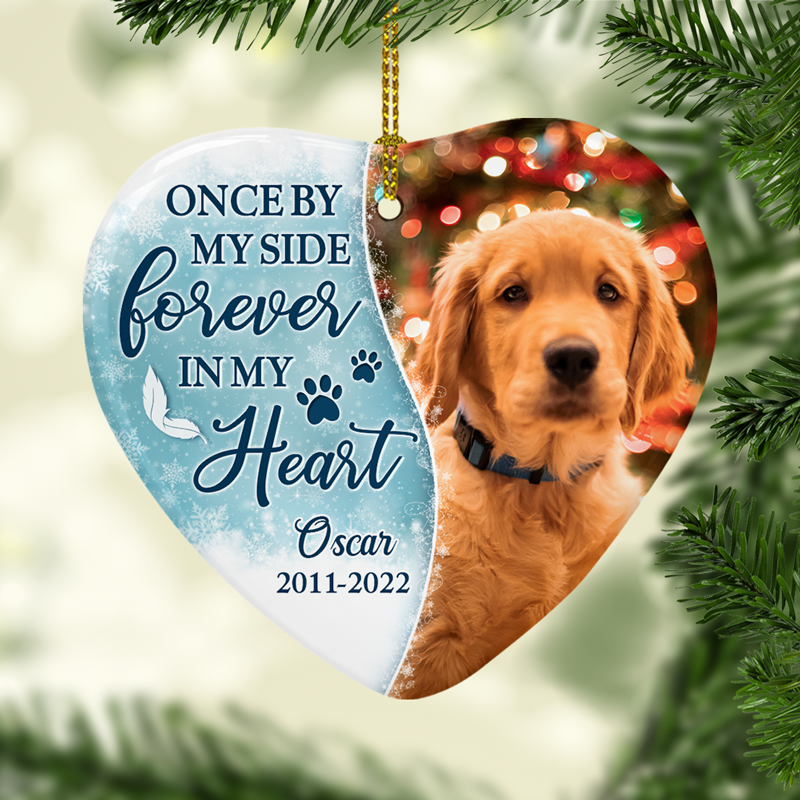 Forever In My Heart, Personalized Heart Ornaments, Memorial Gifts, Custom Gift for Pet Lovers