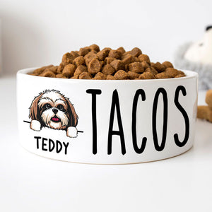 Personalized Custom Dog Bowls, White Ceramic, Gift for Dog Lovers -  PersonalFury