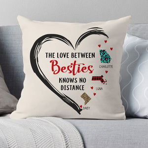 The Love Between Family Knows No Distance, Personalized State Colors Pillow, Custom Moving Gift