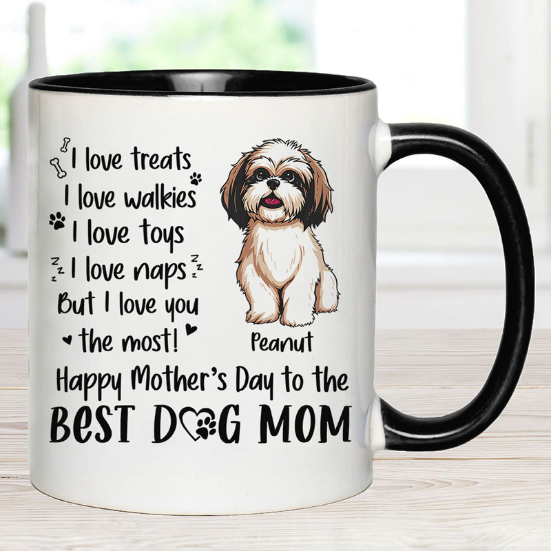 Discover I Love Treats I Love Walkies, Personalized Accent Mug, Custom Gifts For Dog Lovers