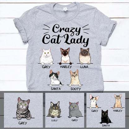 Crazy Cat Lady, Custom Shirt, Personalized Gifts for Cat Lovers