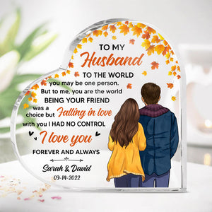 You Are The World, Personalized Keepsake, Heart Shape Plaque, Anniversary Gifts