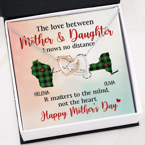 The Love Between Mother and Daughter, Interlocking Heart Luxury Necklace, Gift for Mom