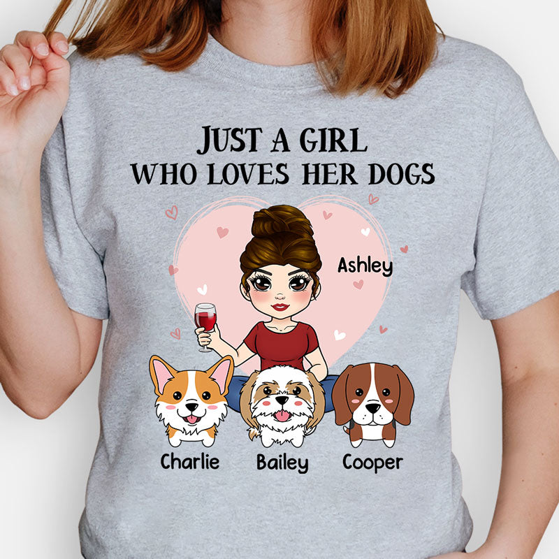 Just A Girl Who Loves Her Dogs Personalized Shirt Custom Gifts For Dog Lovers Mother s Day Gifts