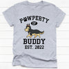 Pawperty Of Yorkie Personalized Shirt, Custom Gifts For Dog Lovers