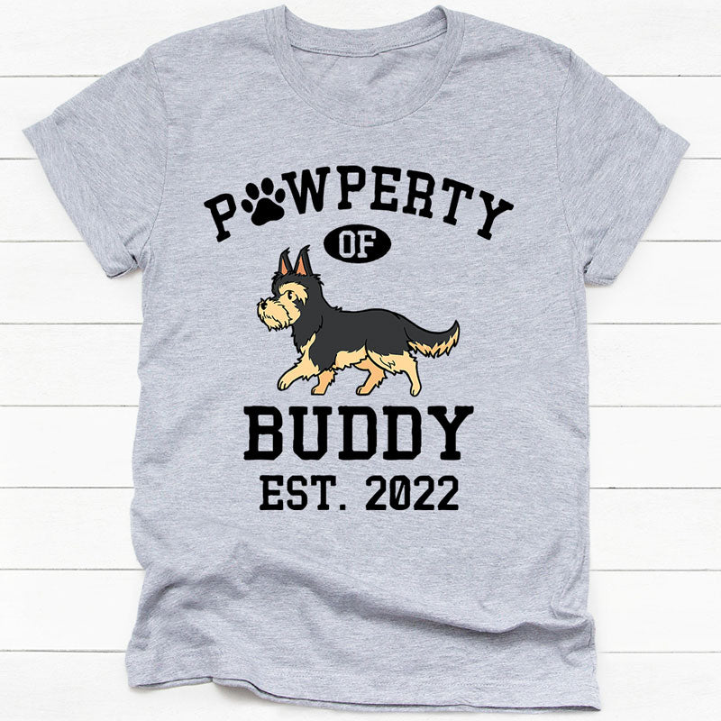Pawperty Of Yorkie Personalized Shirt, Custom Gifts For Dog Lovers