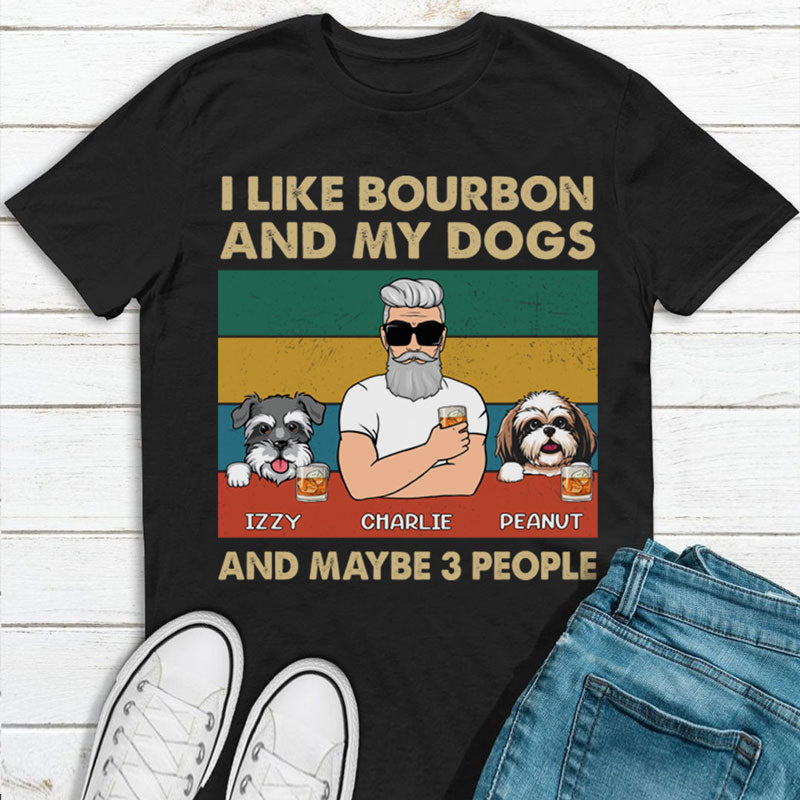 I Like My Dogs, Father's Day Gifts, Dark Color Custom T Shirt, Personalized Gifts for Dog Lovers