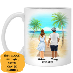 To my husband Missing piece I love you Palm Beach, Customized mug, Anniversary gifts, Personalized love gift for him