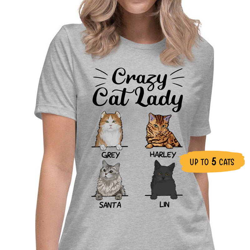 Spytte Oversigt Kapel Crazy Cat Lady, Custom Shirt, Personalized Gifts for Cat Lovers -  PersonalFury