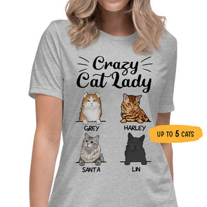 Crazy Cat Lady, Custom Shirt, Personalized Gifts for Cat Lovers