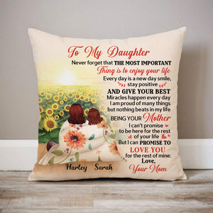 Personalized Gift To Daughter Sunflower, Never Forget The Most Important Thing, Custom Pillow