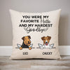 Hello and Goodbye, Personalized Memorial Pillows, Custom Gift for Dog Lovers