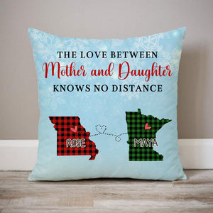 The Love between Mother and Daughter, Personalized State Colors Pillow, Custom Christmas Gift