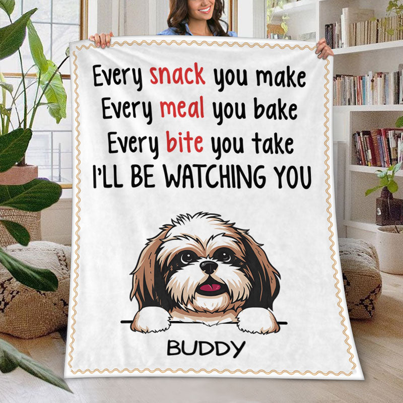 Custom Blanket, Personalized Dog Blanket, Snack Meal Bite, Gift for Dog Lovers