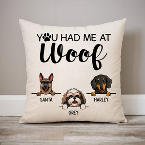You Had Me, Personalized Pillows, Custom Gift for Dog Lovers