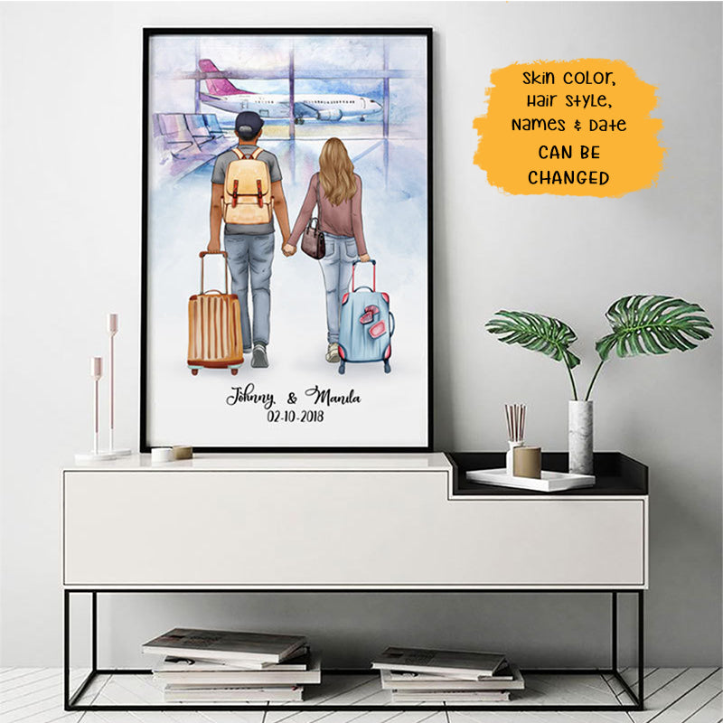 Anniversary Gift, Personalized Couple Gift, Travel Personalized Poster, Wedding Gift