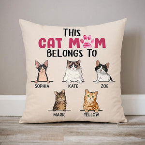 This Cat Mom Belongs To, Personalized Pillows, Custom Gift for Cat Lovers