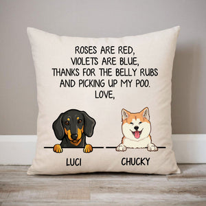Roses Are Red, Personalized Pillows, Custom Gift for Dog Lovers