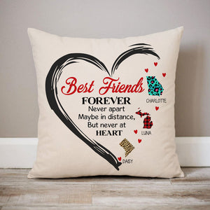 Never Apart Maybe In Distance But Never At Heart, Personalized State Colors Pillow, Custom Moving Gift
