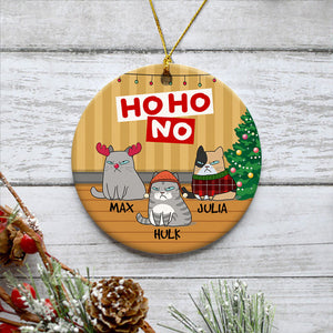 HoHoNo, Personalized Circle Ornaments, Custom Gift for Cat Lovers