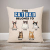 This Cat Dad Belongs To, Personalized Pillows, Custom Gift for Cat Lovers