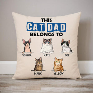 This Cat Dad Belongs To, Personalized Pillows, Custom Gift for Cat Lovers