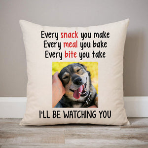 Snack Meal Bite, Custom Photo, Personalized Pillows, Gift for Dog Lovers